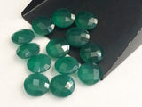 12mm Green Onyx Round Faceted Stones, Double Side Cut For Jewelry(5Pcs To 10Pc)