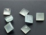 5-6mm Matched Pairs Aquamarine Cabochon, Loose Milky Aquamarine Faceted Princess Cut Stones (2 Pcs To 10 Pcs) - PSG400