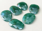 20-28mm Green Onyx Coated Rose Cut Cabochons, Loose Coated Green Onyx Flat Back Cabochons For Ring - KRS195Z