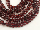5.5 mm Garnet Beads, Mozambique Garnet Faceted Heart Briolette Beads, Garnet