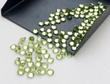 4mm Peridot Round Cut Stone Lot, Loose Pointed Back Round Faceted Peridot Gemstones For Jewelry (5 CTW To 25 CTW) - KSN200Z
