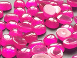 7x9mm Hot Pink Chalcedony Plain Oval Cabochons, 15 Pcs Loose Pink Chalcedony