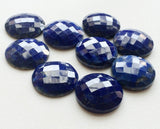 25mm Huge Lapis Lazuli Checker Cut Cabochons, 1 Pc Loose Lapis Lazuli Faceted Flat Back Cabochons For Jewelry - KRS266Z