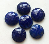 25mm Huge Lapis Lazuli Checker Cut Cabochons, 1 Pc Loose Lapis Lazuli Faceted Flat Back Cabochons For Jewelry - KRS266Z