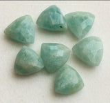 8mm Amazonite Trillion Faceted Gemstones, 6 Pcs Loose Double Side Cut Amazonite Trillion Gemstones For Jewelry - KRS295Z