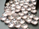 10-10.5mm Rose Pink Chalcedony Faceted Round Stones Double Side Cut Gemstones