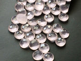 10-10.5mm Rose Pink Chalcedony Faceted Round Stones Double Side Cut Gemstones