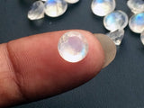 6mm Rainbow Moonstone Faceted Round Cut, Loose 1 Piece Rainbow Moonstone