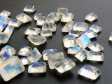 7x9mm Rainbow Moonstone Faceted Emerald Cut, Loose Rainbow Moonstone Gemstones
