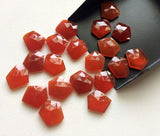 14-16mm Orange Chalcedony Rose Cut Cabochons, Orange Fancy Shape Flat Back