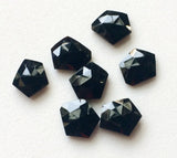 14-16mm Black Onyx Rose Cut Cabochon, Black Onyx Fancy Cut Flat Back Cabochons For Jewelry (5Pcs To 20pcs) - GS3142Z