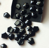 14-16mm Black Onyx Rose Cut Cabochon, Black Onyx Fancy Cut Flat Back Cabochons For Jewelry (5Pcs To 20pcs) - GS3142Z