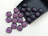 15mm Purple Hydro Quartz Fancy Floral Cabochon, Purple Hydro Quartz Clover Shape