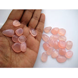14-17mm Rose Quartz Chalcedony Rose Cut Cabochon, Light Pink Chalcedony Faceted