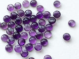 6-7mm Amethyst Round Plain Cabochon Lot, Calibrated Amethyst Cabochons