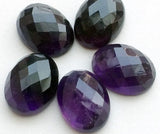 Amethyst Cabochon Lot, Loose Oval Checker Cut Amethyst Flat Back For Jewelry, 18-20mm Approx., 1 Piece - GODP557Z