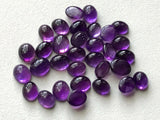 8x10mm-9x11mm Amethyst Oval Plain Flat Back Cabochons, Amethyst Cabochons