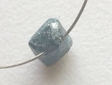 1 Pc Blue Raw Diamond Octahedron Drilled, Natural Diamond Crystal, Uncut