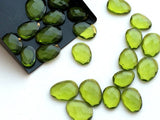 14-17mm Peridot Color Rose Cut, Hydro Quartz Rosecut, Green Cabochon For Jewelry