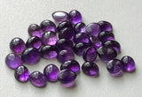 8x10mm-9x11mm Amethyst Oval Plain Flat Back Cabochons, Amethyst Cabochons