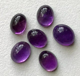 8x10mm-9x11mm Amethyst Oval Plain Flat Back Cabochons, Amethyst Cabochons