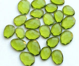14-17mm Peridot Color Rose Cut, Hydro Quartz Rosecut, Green Cabochon For Jewelry