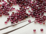 1.5-2.5mm Garnet Round Cabochons, Garnet Flat Back Plain Round Cabochons
