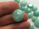5 Pcs Amazonite Cabochons, 12-13mm Loose Flat Back Seafoam Amazonite Rose Cut Cabochons - PSG406