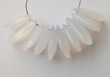 16-18mm Drilled White Chalcedony Rose Cut Cabochon, White Chalcedony Faceted