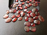 7-8.5mm Garnet Rose Cut Cabochons, Natural Mozambique Garnet Rose Cut Flat Back