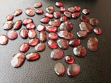 7-8.5mm Garnet Rose Cut Cabochons, Natural Mozambique Garnet Rose Cut Flat Back