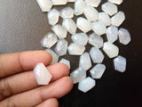 16-18mm White Chalcedony Fancy Rose Cut Cabochon, White Chalcedony Flat Back