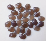 13-15mm Dark Grey Chalcedony Fancy Cabochon, Loose Dark Grey Chalcedony Flat Back Rose Cut Cabochons For Jewelry - GS5180Z