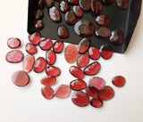 7-8.5mm Garnet Rose Cut Cabochons, Natural Mozambique Garnet Rose Cut Flat Back