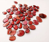 7-8.5mm Garnet Rose Cut Cabochons, Natural Mozambique Garnet Rose Cut Flat Back