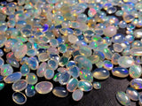 3x4-5x7mm Ethiopian Opal Plain Oval Flat Back Cabochons, Natural Rare Ethiopian Opal Oval Cabochon For Jewelry (10 Pcs To 20 Pcs) -PUSNT10Z