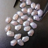 13-15mm Dark Grey Chalcedony Fancy Cabochon, Loose Dark Grey Chalcedony Flat Back Rose Cut Cabochons For Jewelry - GS5180Z