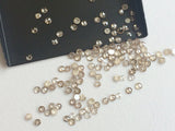 RARE 1.5 mm Champagne Diamond, Round Rose Cut Flat Back Cabochon Faceted Champagne Brown Diamond For Wedding Band (0.25Cts To 1Ct) - PDD804
