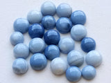 7-9mm Blue Opal Cabochons, Natural Blue Opal Plain Round Flat Back Cabochons