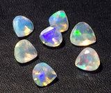 5-6mm Ethiopian Opal Heart Shape Cut Stones, Natural Fire Ethiopian Opal Faceted Heart Cut Stone For Jewelry, 2 Pieces - PUSNT14A