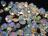 5-6mm Ethiopian Opal Heart Shape Cut Stones, Natural Fire Ethiopian Opal Faceted Heart Cut Stone For Jewelry, 2 Pieces - PUSNT14A