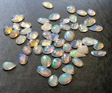 7-9mm Ethiopian Opal Mix Shape Rose Cut Cabochons, Faceted Flat Back