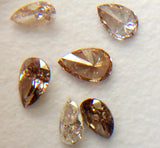 2.5x4-3x5mm Cognac Champagne Faceted Pear Cut Diamond For Jewelry (3Pc To 6Pc)