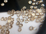 RARE 1.5 mm Champagne Diamond, Round Rose Cut Flat Back Cabochon Faceted Champagne Brown Diamond For Wedding Band (0.25Cts To 1Ct) - PDD804