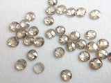 RARE 1.5 mm Champagne Diamond, Round Rose Cut Flat Back Cabochon Faceted Champagne Brown Diamond For Wedding Band (0.25Cts To 1Ct) - PDD804