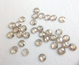 RARE 1.5 mm Champagne Diamond, Round Rose Cut Flat Back Cabochon Faceted Champagne Brown Diamond For Wedding Band (0.25Cts To 1Ct) - PDD804