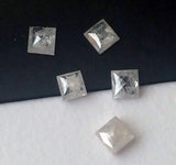 2mm Natural Square Princess Cut Faceted Grey White Diamond For Stacking Ring