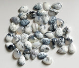 10x12mm Dendrite Opal Pear Cabochon, Natural Dendrite Opal Plain Pear Flat Back