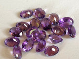 7x9mm African Amethyst Oval Cut Stone Lot, Natural Pointed Back Oval Faceted Amethyst, 18 Cts