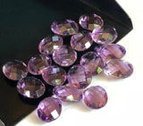 8x10mm Amethyst Cabochon Both Side Checker Cut, Natural Oval Rose Cut Amethyst